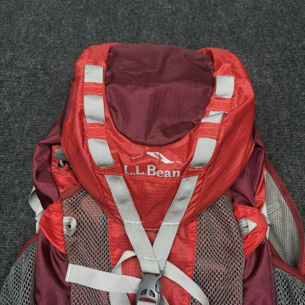 LL Bean Escape 20 Daypack Backpack Hiking Rucksack Red Maroon Outdoor Bag